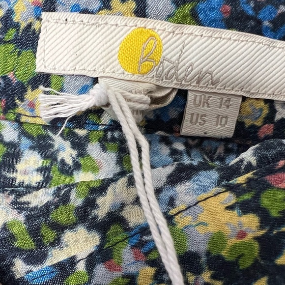 BODEN Satin Ruffle Midi Skirt - Nebulas Blue Floral Print US 10 NEW - Picture 4 of 5